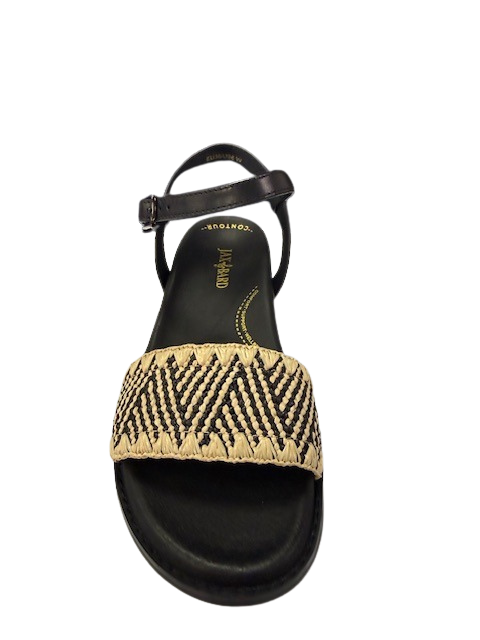 Jax & Bard Women's Ambitious Beige Raffia Black