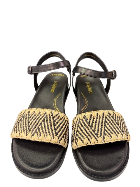 Jax & Bard Women's Ambitious Beige Raffia Black