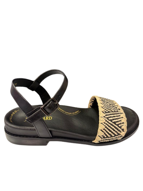 Jax & Bard Women's Ambitious Beige Raffia Black